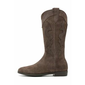Cizme cowboy din piele intoarsa - Maro imagine