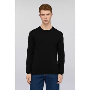 Pulover cu decolteu la baza gatului - Negru imagine