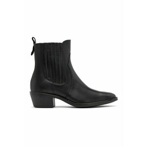 Botine cowboy de piele Leyla - Negru imagine