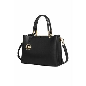 Geanta tote de piele cu bareta detasabila Olive - Negru imagine
