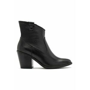 Botine de piele - Negru imagine
