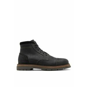 Ghete de piele intoarsa si piele nabuc Dragon - Negru stins imagine