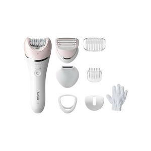 Epilator umed și uscat Seria 8000 BRE721/00 - 8 accesorii - 32 pensete - utilizare fara fir - 2 setari viteza - opti-light - discuri ceramice - Argintiu imagine