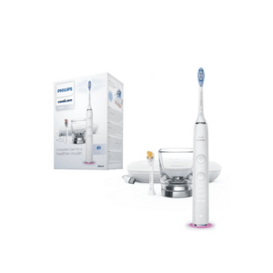 Periuta de dinti sonica electrica DiamondClean 9000 HX9917/89 - 62000 miscari/minut - 4 moduri de curatare - 3 nivele intensitate - senzor presiune - functia BrushSync - 2 baze de incarcare - 2 capete de periere - Alb imagine