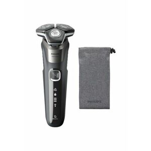 Aparat de barbierit Shaver Seria 5000 barbierit umed/uscat - tehnologie SkinIQ - fara fir - capete flexibile 360° - display LED - senzor Power Adapt - lame auto-ascutire - lama de tuns integrata - Gri carbon imagine