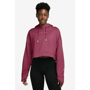 Hanorac crop cu logo si tehnologie Therma-Fit - Roz inchis imagine