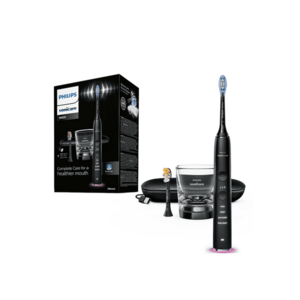 Periuta de dinti sonica electrica DiamondClean 9000 HX9917/89 - 62000 miscari/minut - 4 moduri de curatare - 3 nivele intensitate - senzor presiune - functia BrushSync - 2 baze de incarcare - 2 capete de periere - Negru imagine