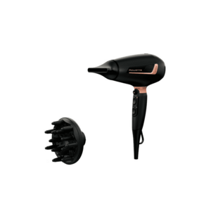 Uscător de par Pro Expert - 2200W - tehnologie Ionic Booster - 3 setari de temperatura - jet de aer rece - difuzor - inel de agatare - negru&maro imagine