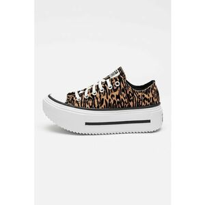 Tenisi flatform cu model animal print Chuck Taylor All Star Lift Double Stack - Negru/Maro deschis imagine