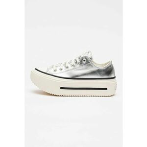 Tenisi cu talpa flatform Chuck Taylor All Star Lift Double Stack - Argintiu imagine