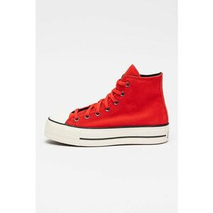 Tenisi mid-high din piele intoarsa Chuck Taylor Star Lift - Rosu/Alb imagine