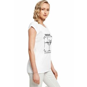 Tricou din bumbac cu imprimeu si terminatii rulate - Alb imagine