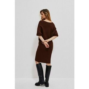Rochie calduroasa maneca 3/4 - croi liber - maro - Maro inchis imagine