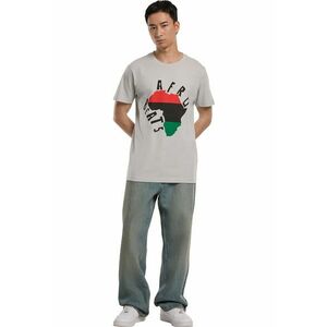 Tricou cu decolteu rotund si imprimeu grafic - Gri deschis imagine