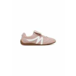 Pantofi sport din piele cu logo - Roz imagine
