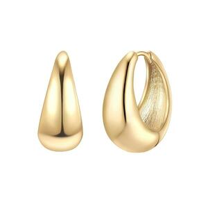 Cercei rotunzi placati cu aur de 14K - Auriu imagine