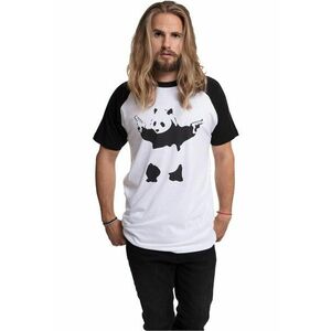 Tricou cu imprimeu Panda - Alb/Negru imagine