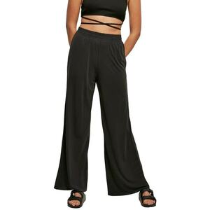 Pantaloni din amestec de modal cu croiala ampla - Negru imagine