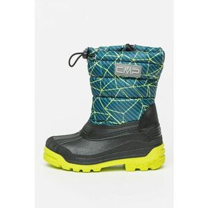 Cizme mid-calf de iarna cu segment matlasat Sneewy - Negru/Verde lime/Bleumarin imagine