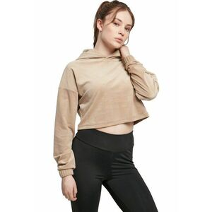 Hanorac crop cu maneci cazute - Maro taupe imagine