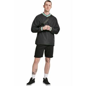 Bluza de trening cu decolteu in V si buzunare laterale - Negru imagine