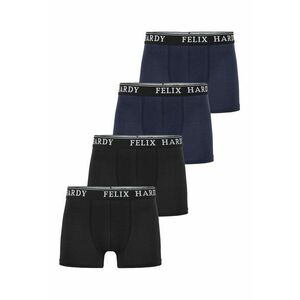 Set de boxeri cu banda logo in talie - 4 perechi - Negru/Albastru ultramarin imagine