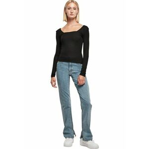 Bluza cu decolteu patrat - Negru imagine
