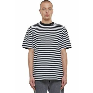 Tricou lejer cu model in dungi - Negru/Alb optic imagine