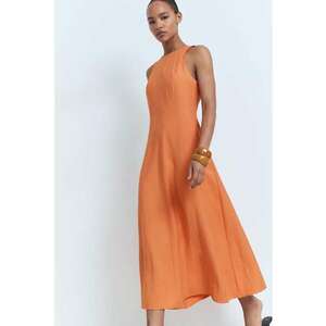 Rochie midi vaporoasa - Portocaliu persan imagine
