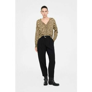 Pantaloni clopot cu curea - Negru imagine