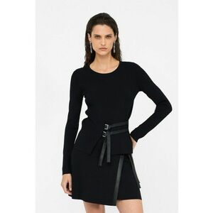 Pulover cu detalii cu catarama - Negru imagine