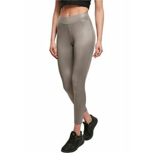 Colanti crop cu talie inalta si aspect lucios - Gri imagine