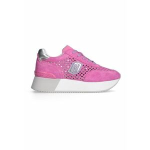 Pantofi sport din piele intoarsa cu logo - Fucsia imagine