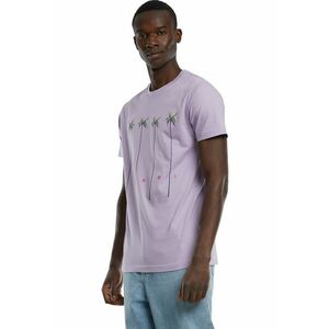 Tricou din bumbac cu imprimeu grafic - Lila imagine