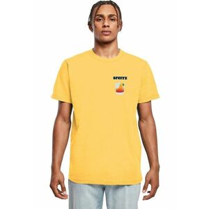 Tricou din bumbac cu decolteu la baza gatului - Galben imagine