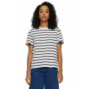 Tricou cu decolteu rotund - Negru/Alb optic imagine