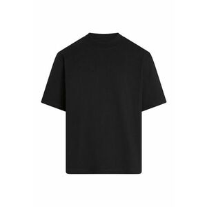 Tricou supradimensionat cu decolteu la baza gatului - Negru imagine