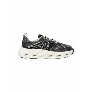 Pantofi sport de piele cu insertii de plasa - Negru/Crem imagine
