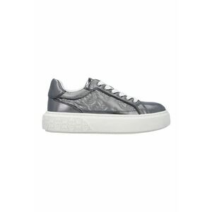 Pantofi sport de piele cu imprimeu - Alb optic/Argintiu imagine