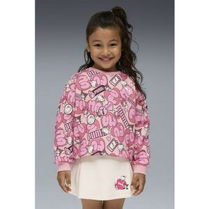 Bluza de trening cu model Hello Kitty si logo - Alb/Negru/Roz imagine