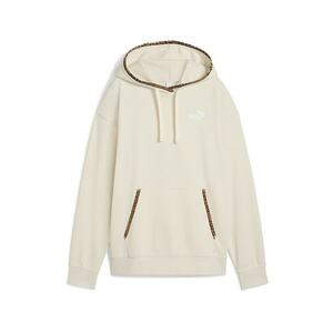 Hanorac din amestec de bumbac cu captuseala animal print - Crem imagine