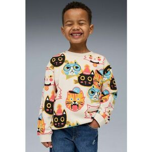 Bluza de trening cu imprimeu grafic Cat - Portocaliu/Bej/Albastru imagine