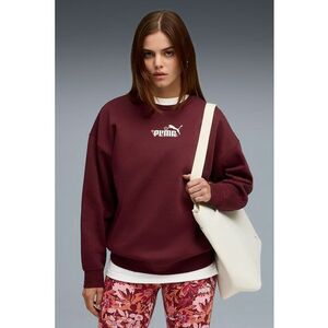 Bluza de trening cu imprimeu floral si decolteu la baza gatului - Coral/Rosu inchis/Alb optic imagine