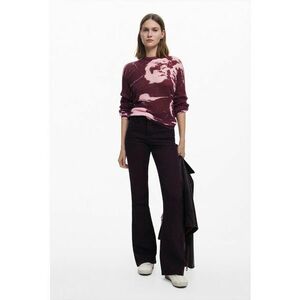 Pulover din amestec de lana cu model abstract - Roz/Violet pruna imagine