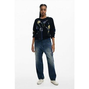 Pulover cu model floral - Verde/Negru/Albastru imagine