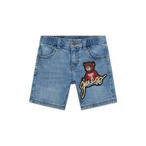 Pantaloni scurti de denim cu aplicatie logo - Albastru lavanda imagine