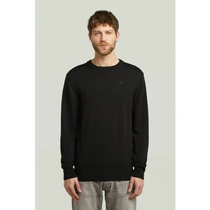 Pulover din lana Merinos cu model uni Premium Core - Negru imagine