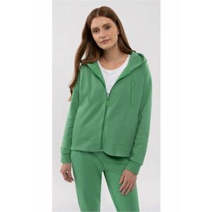Hanorac supradimensionat cu fermoar B-Tiffi pentru femei - verde imagine