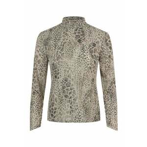 Bluza cu guler inalt si motive animal print imagine
