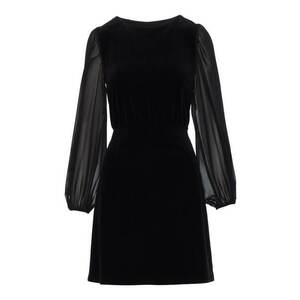 Rochie din velur cu maneci din sifon - Negru imagine